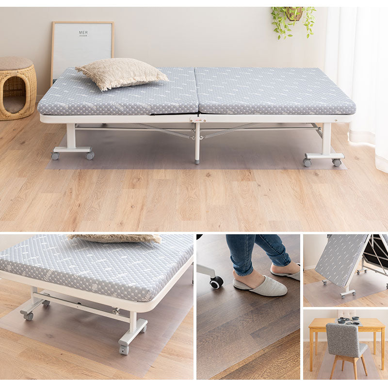 折りたたみベッド用 保護マット 100×200cm 撥水 クリア 日本製 下敷き 傷 キズ 凹み へこみ 汚れ 防止 マット シート