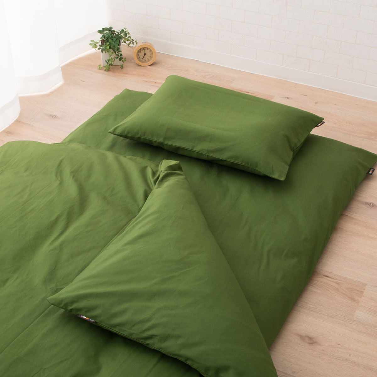 布団カバー 4点セット ダブルサイズ 和布団用 日本製 綿100% 抗菌・防臭・防ダニ (掛け布団カバー・敷き布団カバー・ピロケース×2)