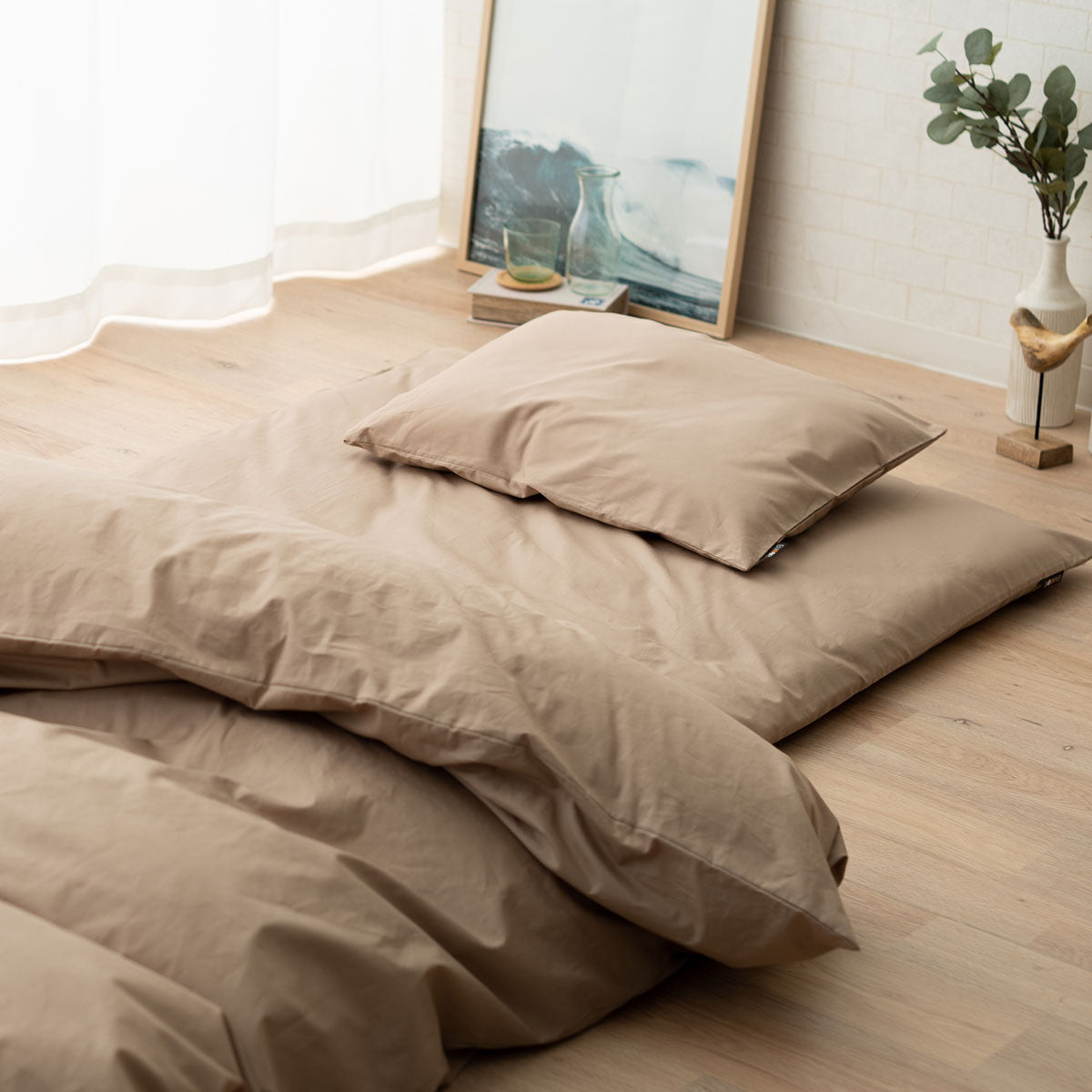 布団カバー 4点セット ダブルサイズ 和布団用 日本製 綿100% 抗菌・防臭・防ダニ (掛け布団カバー・敷き布団カバー・ピロケース×2)