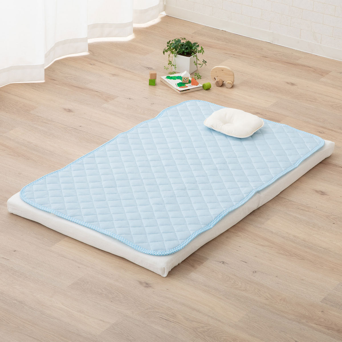 接触冷感 ひんやりキルトパッド/敷きパッド ミニサイズ 60×90cm 洗濯機で洗える