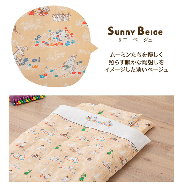 ベビー布団ミニ7点セット ムーミン (掛け布団・ハニカム敷き布団・フリース敷き布団・枕・ピローケース・掛け布団カバー・フィットシーツ)