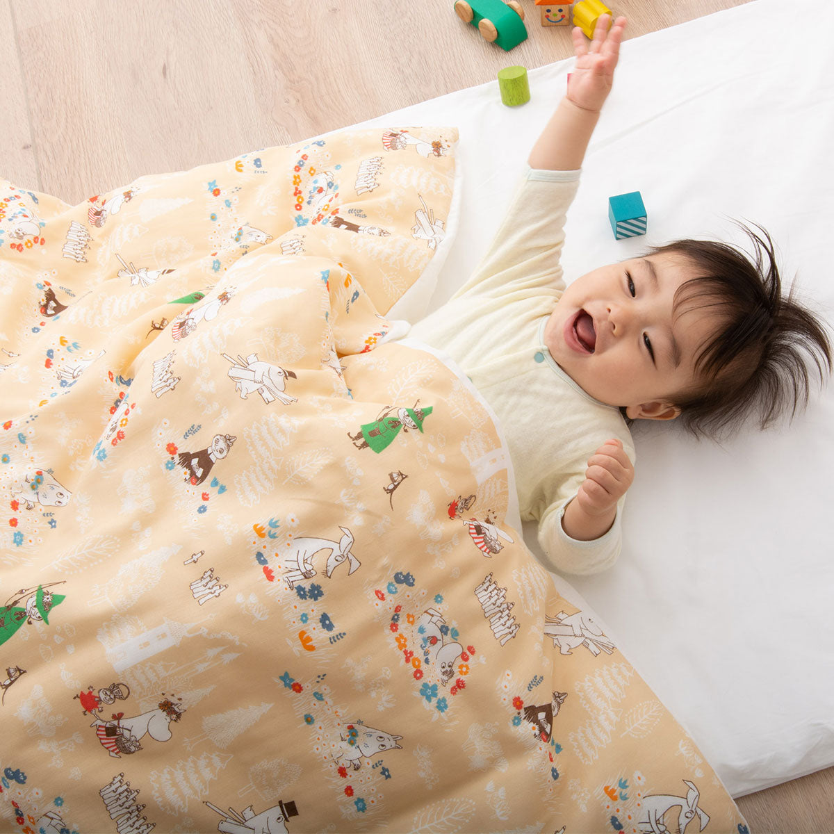 お昼寝布団5点セット 日本製 ベビー (掛け布団・敷き布団・掛け布団カバー・敷き布団カバー・専用バッグ)