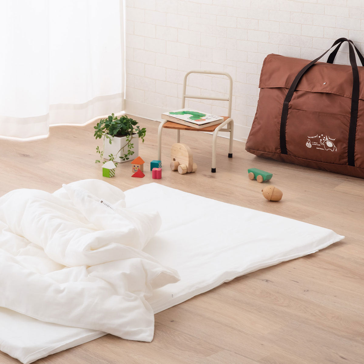 お昼寝布団セット5点セット 日本製 洗える 綿100% 伝統技法 ダブルガーゼ 収納バッグ付き