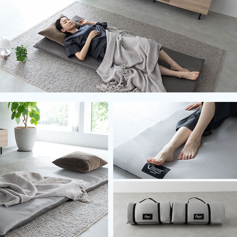 ロールマットレス ポータブルマットレス オーバーレイ 幅65cm 幅80cm 丸洗い可能 ロール式 リバーシブル 中材のヘタりはドライヤーの温風で復元可能