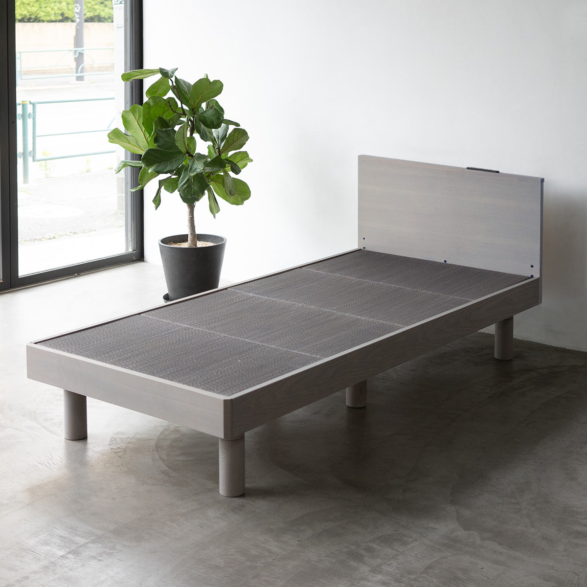 居間になる畳ベッド ジャストフレーム 木製 桐 すのこ スノコ 天然い草