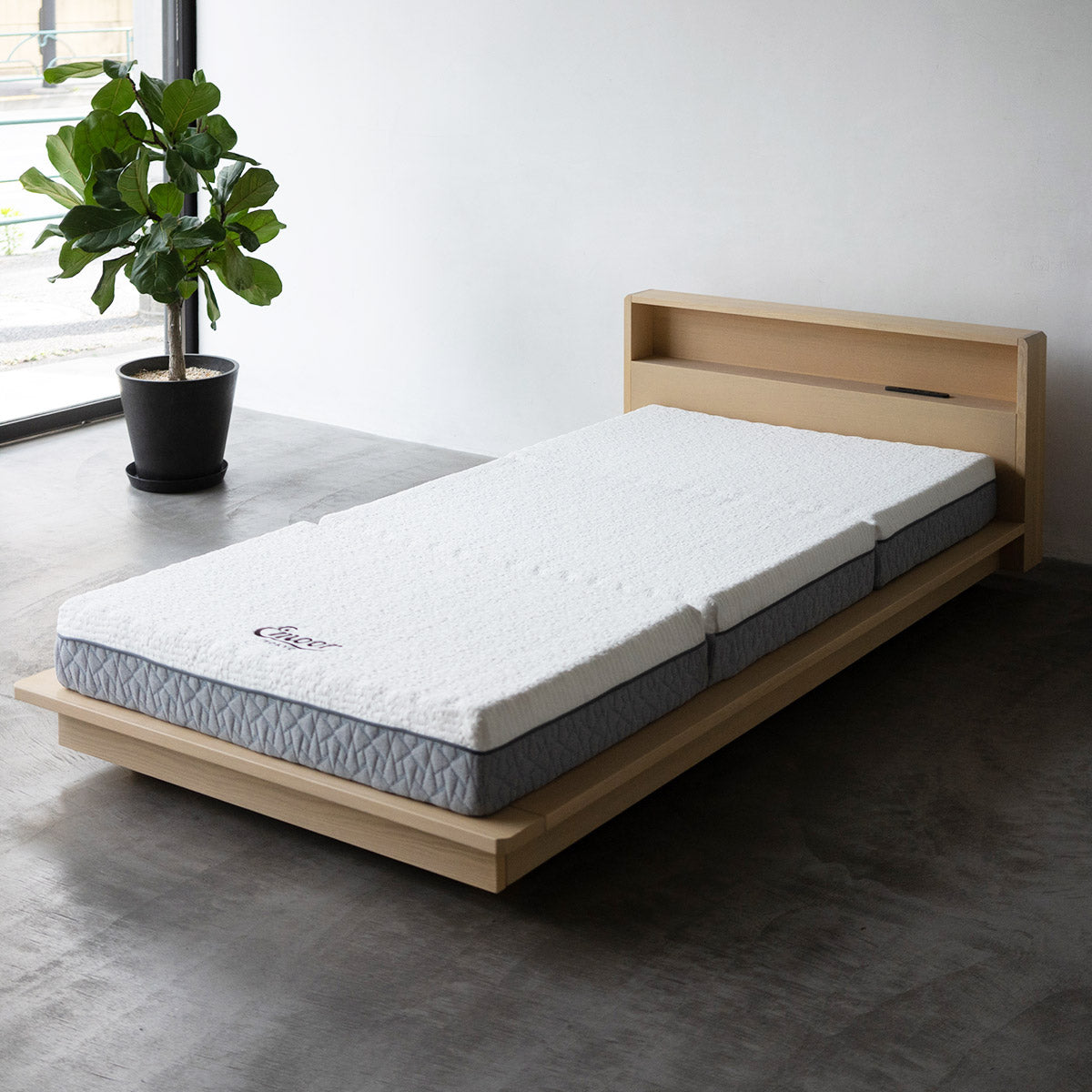 居間になる畳ベッド 選べるマットレス 2点セット ( #102 ステージフレーム キャビネットタイプ ) シングル