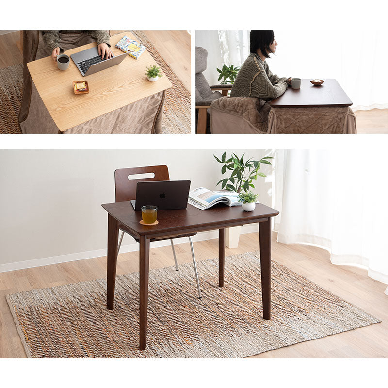 こたつテーブル ハイタイプ 省スペースデザイン 長方形 幅90cm 天然木 こたつ コタツ 炬燵 やぐら デスク 机 オールシーズン