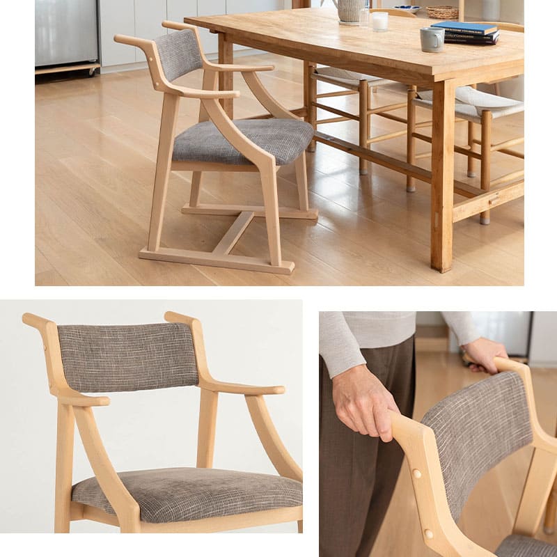 食を楽しむための椅子 みのり オリジナル ダイニングチェア 高座椅子 すぐに使える完成品 食事 軽休息 肘掛け付き ブラウン 母の日 父の日 敬老の日 ギフト 誕生日 プレゼント 一人掛け コンパクト 軽量 青山ショールーム体験可