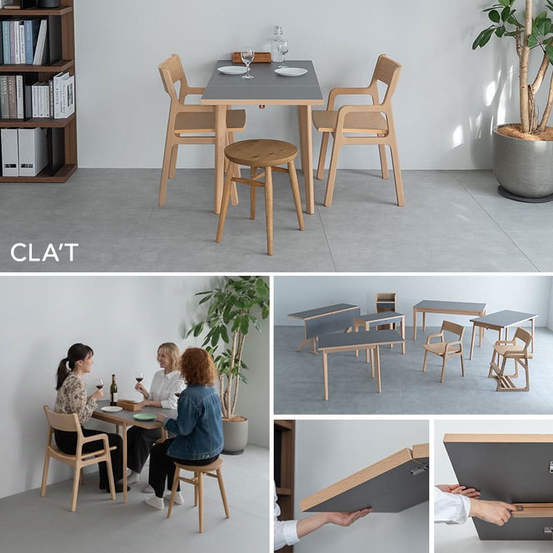 バディテーブル 伸長式ダイニングテーブル 食卓テーブル 幅110cm 拡張 折りたたみ 長方形 角型 2人掛け 単品 木製 折りたたみテーブル デスク ハイテーブル 食卓用 リビング ダイニング 食事 ワーク 作業 PC リビング学習 勉強 学習 宿題 なかまを呼べるダイニング クラット