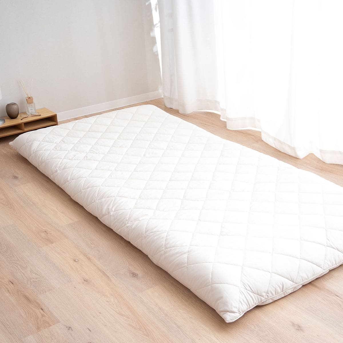 ふんわりボリューム敷き布団 極厚敷き布団 日本製 5層構造 極厚11cm ヘムレス 折りたたみ 軽量 腰痛対策