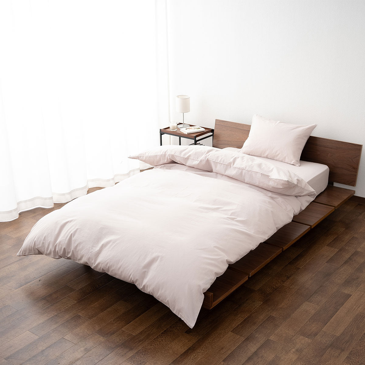 布団カバー 3点セット シングルサイズ ベッド用 日本製 綿100% 無地 (掛け布団カバー・ボックスシーツ・ピロケース)