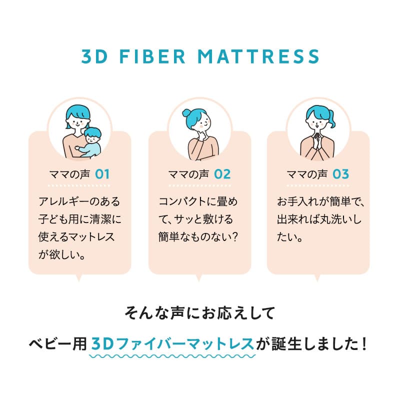 ベビーマットレス 2つ折りタイプ 折りたたみ 高反発 丸洗いOK 通気性抜群 低刺激 嘔吐 粗相 おねしょ