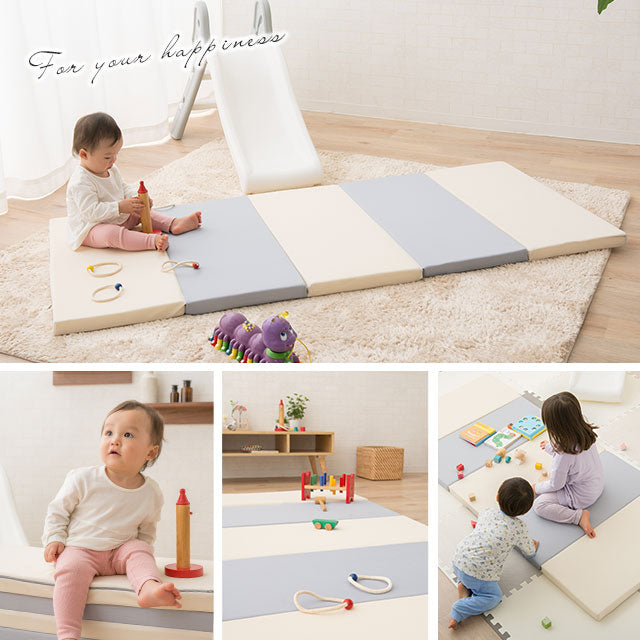 折りたたみ プレイマット 180×80 長方形 ベビーマット クッションマット ラグ 折りたたみ 大判 厚手 防音 防水 保温