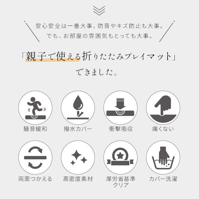 折りたたみ プレイマット 140×140 正方形 ベビーマット クッションマット ラグ 折りたたみ 大判 厚手 防音 防水