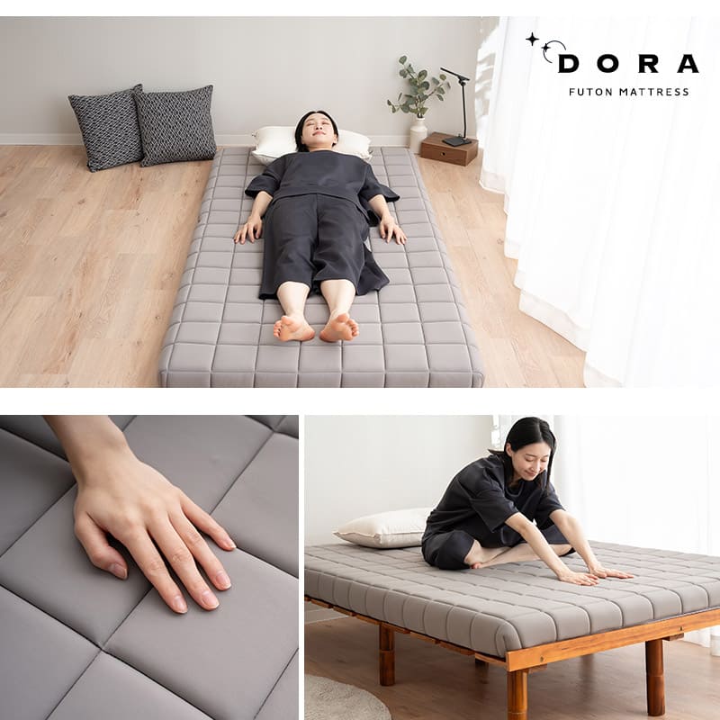 布団マットレス 収納バンド付き 3層構造 極厚 丸巻きタイプ 復元率97% へたりにくい 低反発ウレタン 高反発ウレタン FUTONマットレス