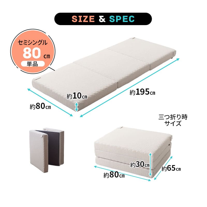 ファミリーマットレス 連結可能 選べる5サイズ 三つ折り 折りたたみ 高反発ウレタン 家族 子供 ワイド 大きいサイズ ファミリーサイズ