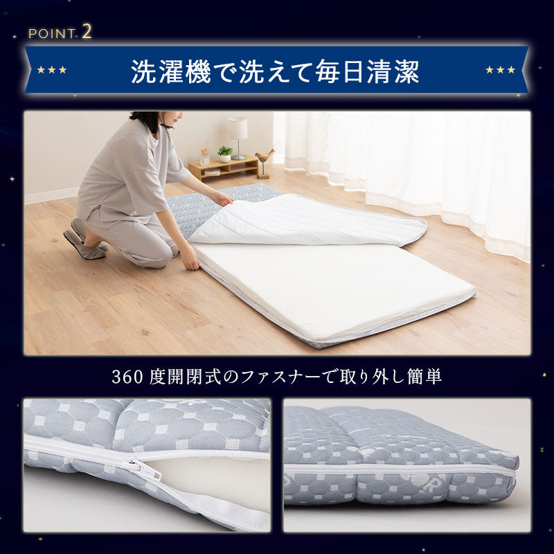 布団マットレス2 セミシングルサイズ 収納バンド付き 高反発ウレタン 洗える わた入り特殊カバー採用 FUTONマットレス ふとんマットレス
