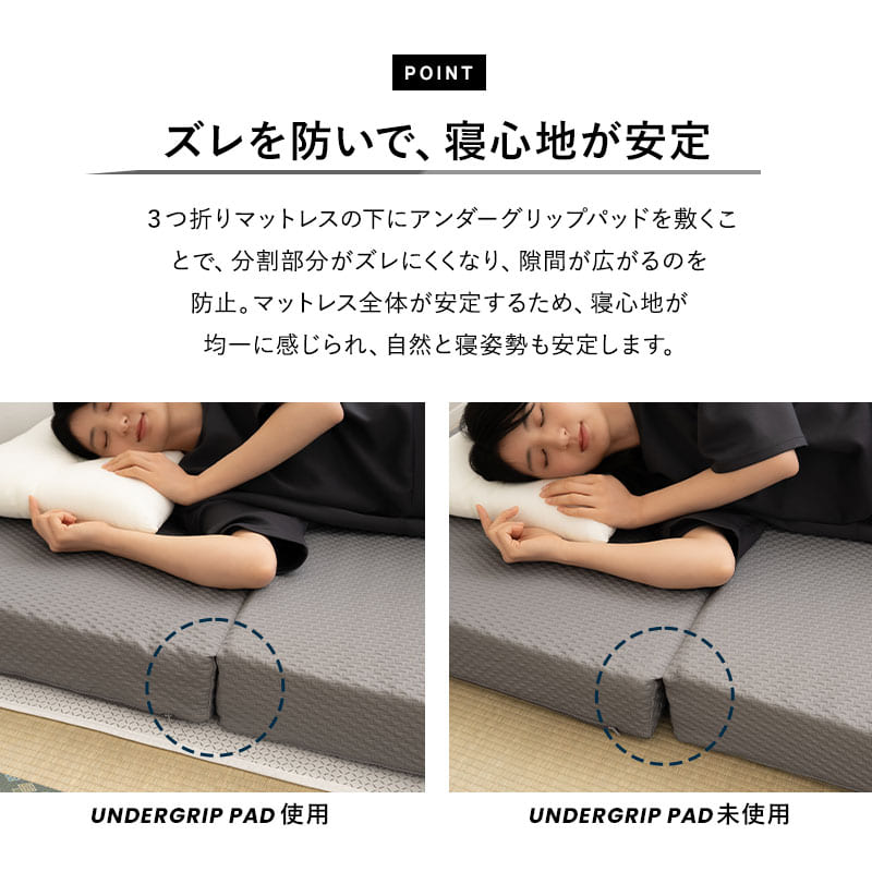マットレス用 滑り止め 97×195cm ズレ防止 隙間防止 湿気対策 補助パッド 下敷き フロアマット フロアシート 軽量 コンパクト 滑らない ズレない パッド マット シート マットレス 敷き布団 洋室 和室 フローリング 畳