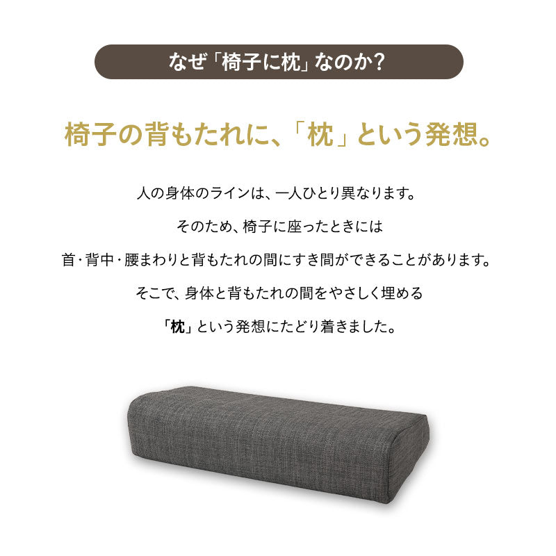 椅子に座るときの首と腰のための枕 椅子用クッション 首枕 腰枕 ヘッドレスト ネックピロー ランバーサポート 腰当て 背当て 固定バンド付き