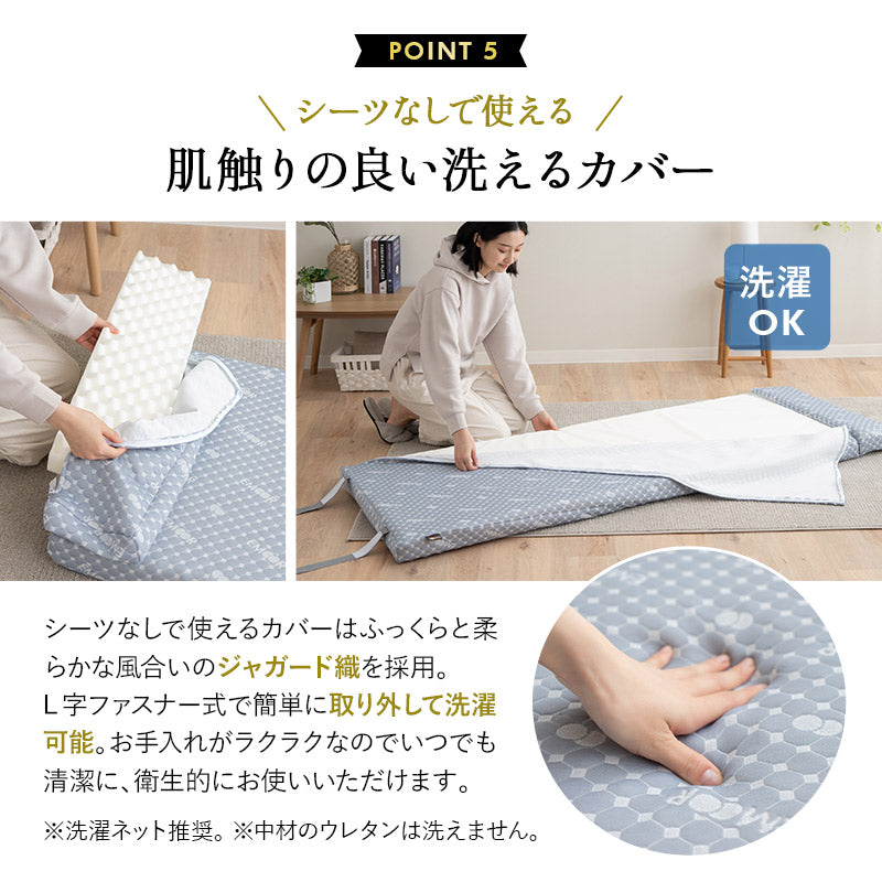 ロールマットレス スリムサイズ 65×190cm ロール式 ごろ寝 マットレス コンパクトサイズ リバーシブル まくら付き 高反発ウレタン 折りたたみ 車中泊 マット