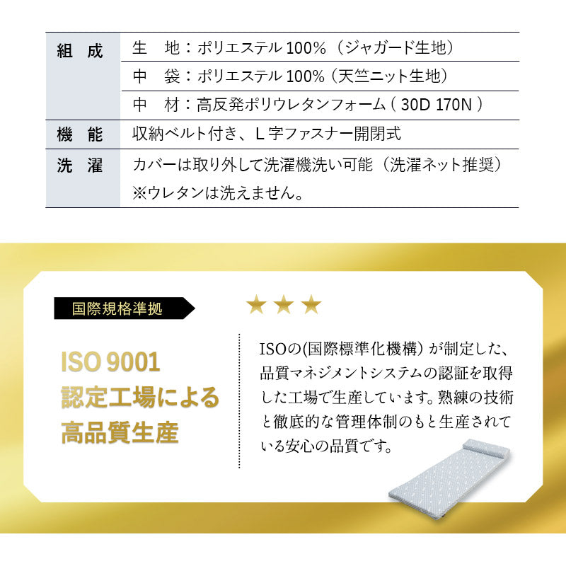 ロールマットレス スリムサイズ 65×190cm ロール式 ごろ寝 マットレス コンパクトサイズ リバーシブル まくら付き 高反発ウレタン 折りたたみ 車中泊 マット