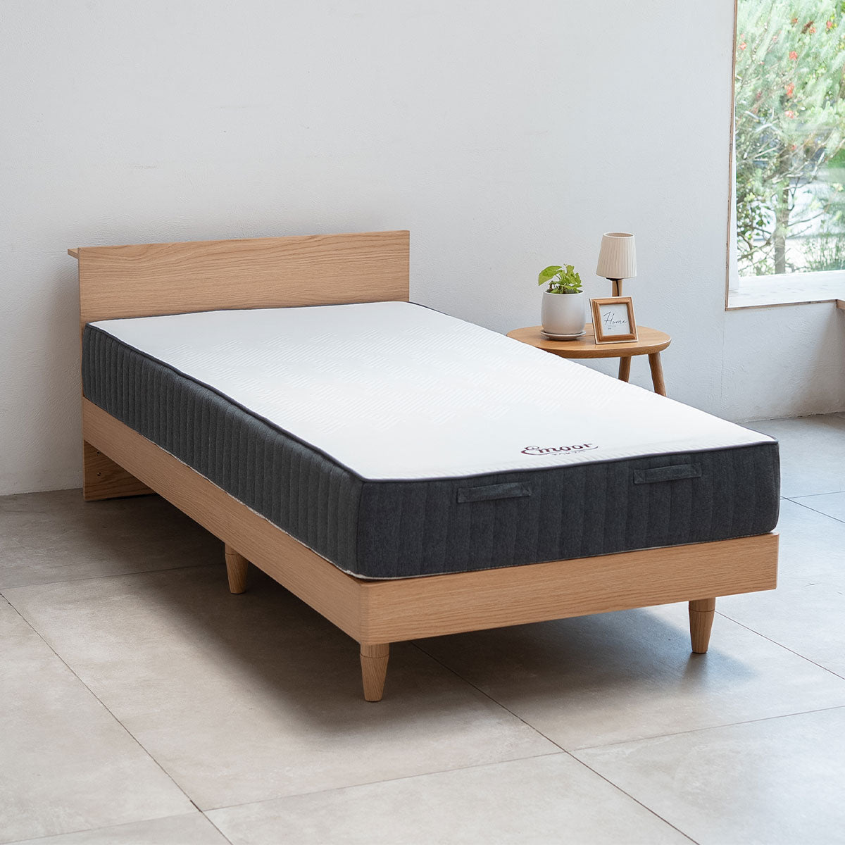 スタンダードベッド ノンコイルマットレス 2点セット シングルサイズ ヘッドボード付き コンセント付き 収納付き 高さ調節可能 木製 天然木 すのこ スノコ ベッドフレーム 極厚ウレタンマットレス 調湿 高通気 湿気対策 カビ対策 来客用 ORVA オルヴァ MILLENNIUM ミレニアム
