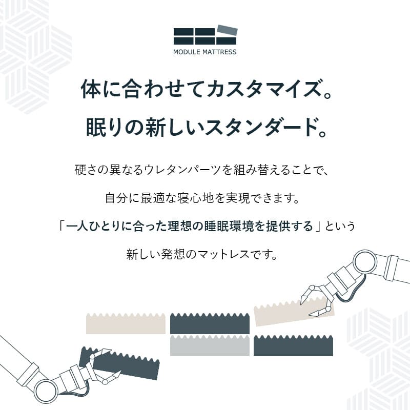 モデュールマットレス 三つ折り 折りたたみマットレス 寝心地カスタマイズ可能 極厚 14cm 高反発 高弾性 ウレタン 2層構造