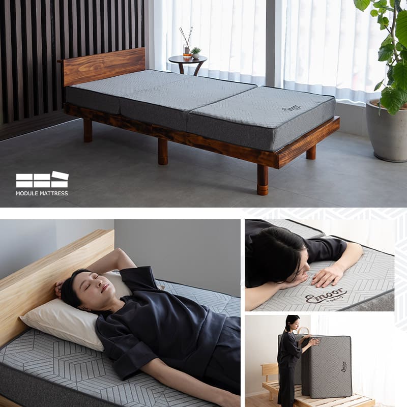 モデュールマットレス 三つ折り 折りたたみマットレス 寝心地カスタマイズ可能 極厚 14cm 高反発 高弾性 ウレタン 2層構造