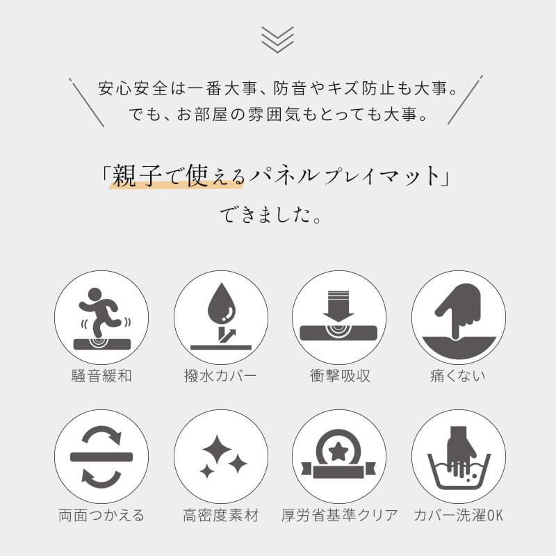 パネル プレイマット 60×60cm 正方形 4枚セット ベビーマット クッションマット フロアマット ラグ マットレス 厚手 騒音緩和 衝撃吸収 撥水 低ホルムアルデヒド