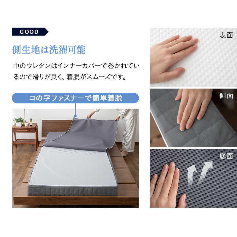 ロイヤルマットレス シングルサイズ ダブルサイズ クイーンサイズ 高弾性 ノンコイルマットレス 極厚 15cm 高反発 ウレタン 2層構造 寝返りサポート ホテルマットレス