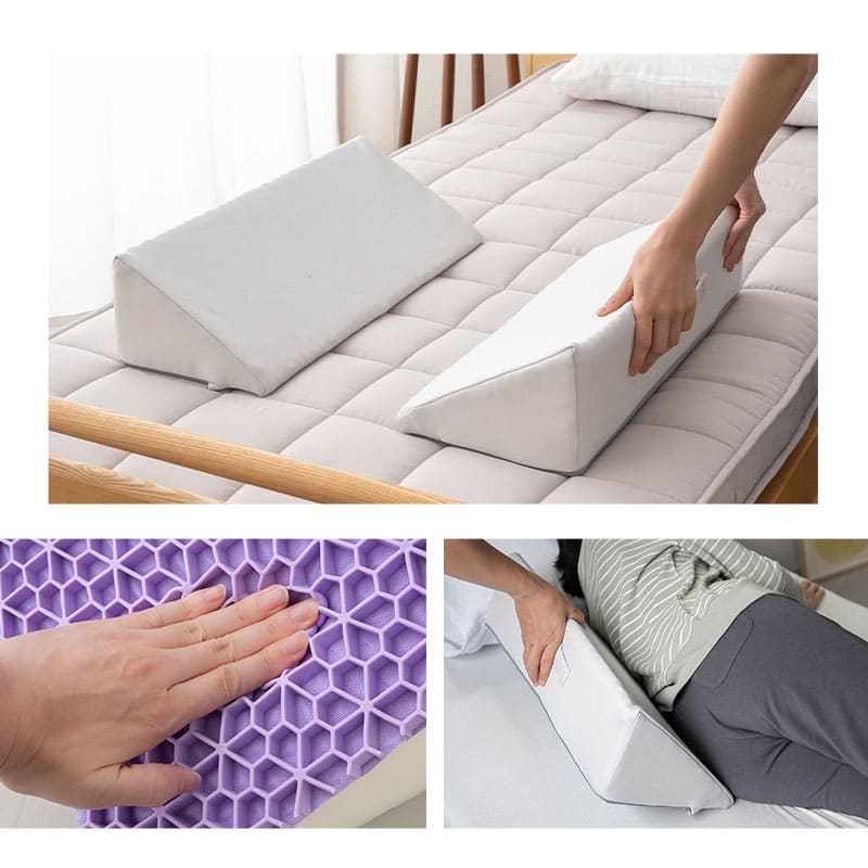 体位変換クッション 2個セット 介護クッション 三角クッション 背あてクッション 足枕 傾斜角度30° 持ち手付き 滑り止め加工 体位変換 体位保持 リハビリ 寝たきり 入院 介護 高齢者 床ずれ防止 逆流予防 むくみ予防