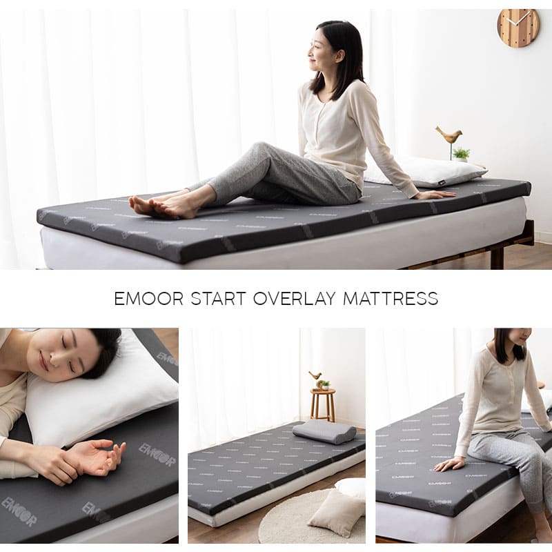 オーバーレイマットレス マットレス 収納ケース付き 消臭機能付き トッパー オーバーレイ 高反発 ウレタン かため 薄型 一枚物 2段ベッド 来客用