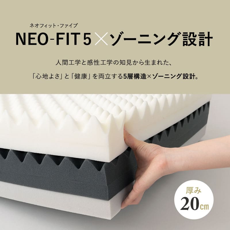 超極厚 5層構造 アルティメットマットレス シングル ダブル 20cm 高反発 高弾性 ウレタン 折りたたみマットレス ショールーム体験可