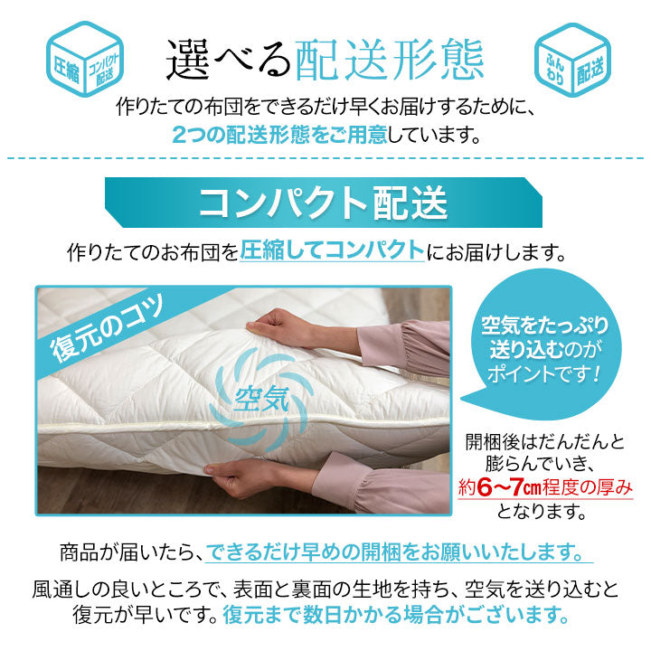 防ダニ 布団6点セット シングル (掛け布団・敷き布団・枕・掛け布団カバー・敷き布団カバー・枕カバー) 日本製 洗える 掛け敷き枕 組布団 カバー付き アレルギー対策