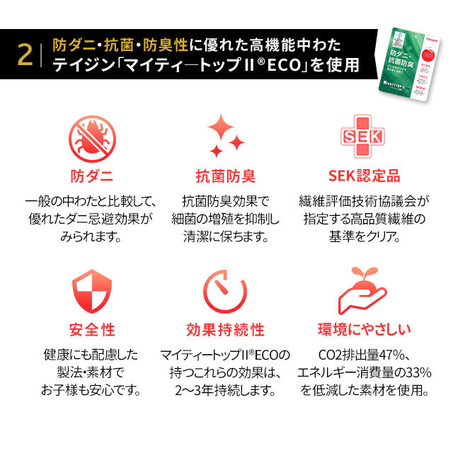 羊毛混 布団2点セット シングル (掛け布団・敷き布団) 日本製 抗菌 防臭 防ダニ 掛け敷き 非圧縮