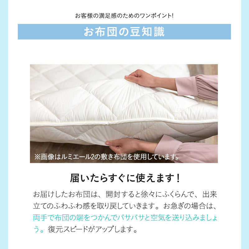ベッド用 布団6点セット セミダブル (掛け布団・ベッドパッド・枕・掛け布団カバー・ボックスシーツ・枕カバー) 日本製 掛け敷き枕 カバー付き