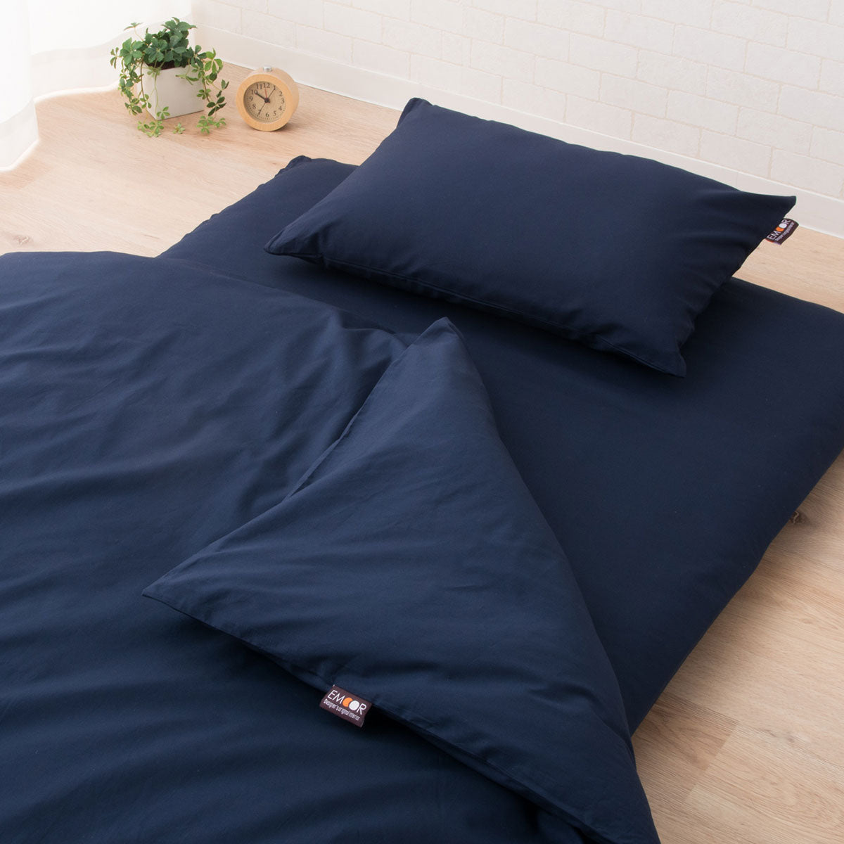 日本製 布団6点セット シングル (掛け布団・敷き布団・枕・掛け布団カバー・敷き布団カバー・枕カバー) 抗菌 防臭 防ダニ 組布団 布団セット 寝具セット 掛け敷き枕 ウレタン入り カバー付き ダニ防止 エムールの日本製布団