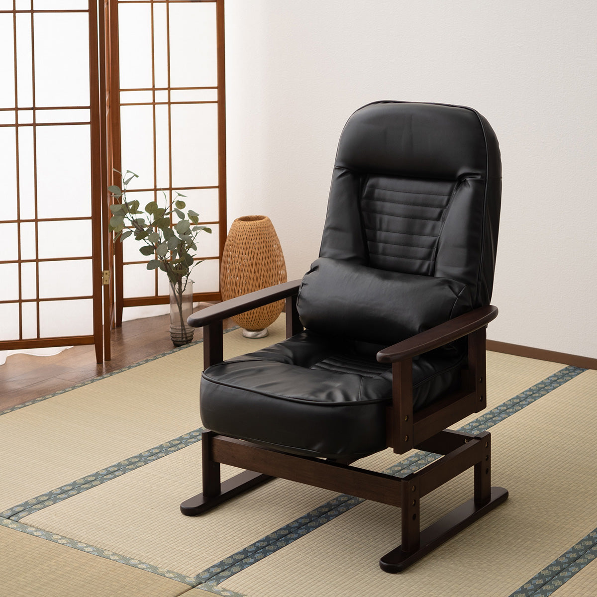 きらく 回転高座椅子 高座椅子 360度 回転式 腰当てクッション付き 5段階リクライニング 座面高調節可能 折りたたみ収納可能 コンパクトサイズ 立川ショールーム体験可