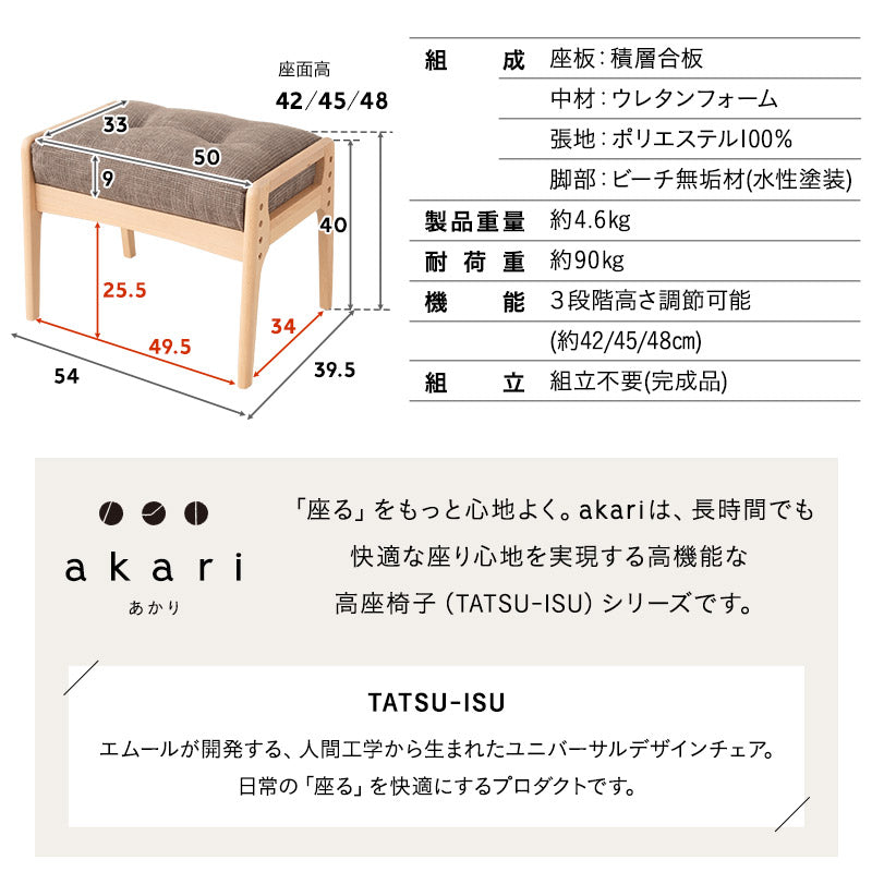 本を読むための椅子 オットマンスツール 2点セット 完成品 隙間を支える可動式クッション付き 読書用チェア リクライニングチェア パーソナルチェア 高座椅子 高さ調節可能 リクライニング機能搭載 腰痛対策 むくみ防止 akari あかり