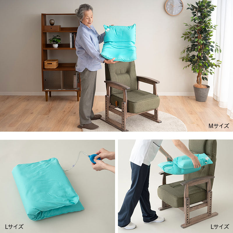 形状記憶 サポートクッション 日本製 体位保持 姿勢保持 姿勢崩れ対策 体圧分散 持ち運び可能 高座椅子用 車椅子用 介助椅子用 介護 ロコモ対策