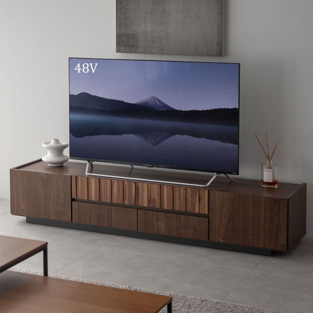テレビボード テレビ台 幅180cm 32型~75型対応 完成品 日本製 ローボード テレビラック AVラック 収納棚 ロータイプ フラップ扉 開き扉 引き出し収納 大型テレビ対応