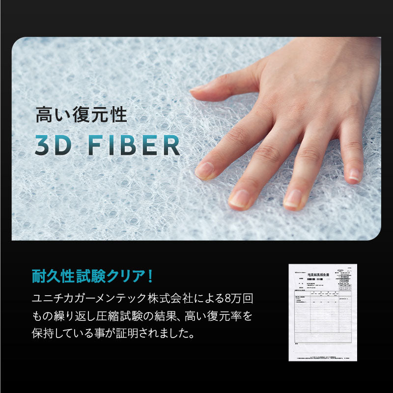 3Dファイバー 洗える ごろ寝マットレス Lサイズ 60×180cm 三つ折り 折りたたみ 高反発 丸洗いOK 通気性抜群 昼寝 キャンプ 車中泊 防災対策