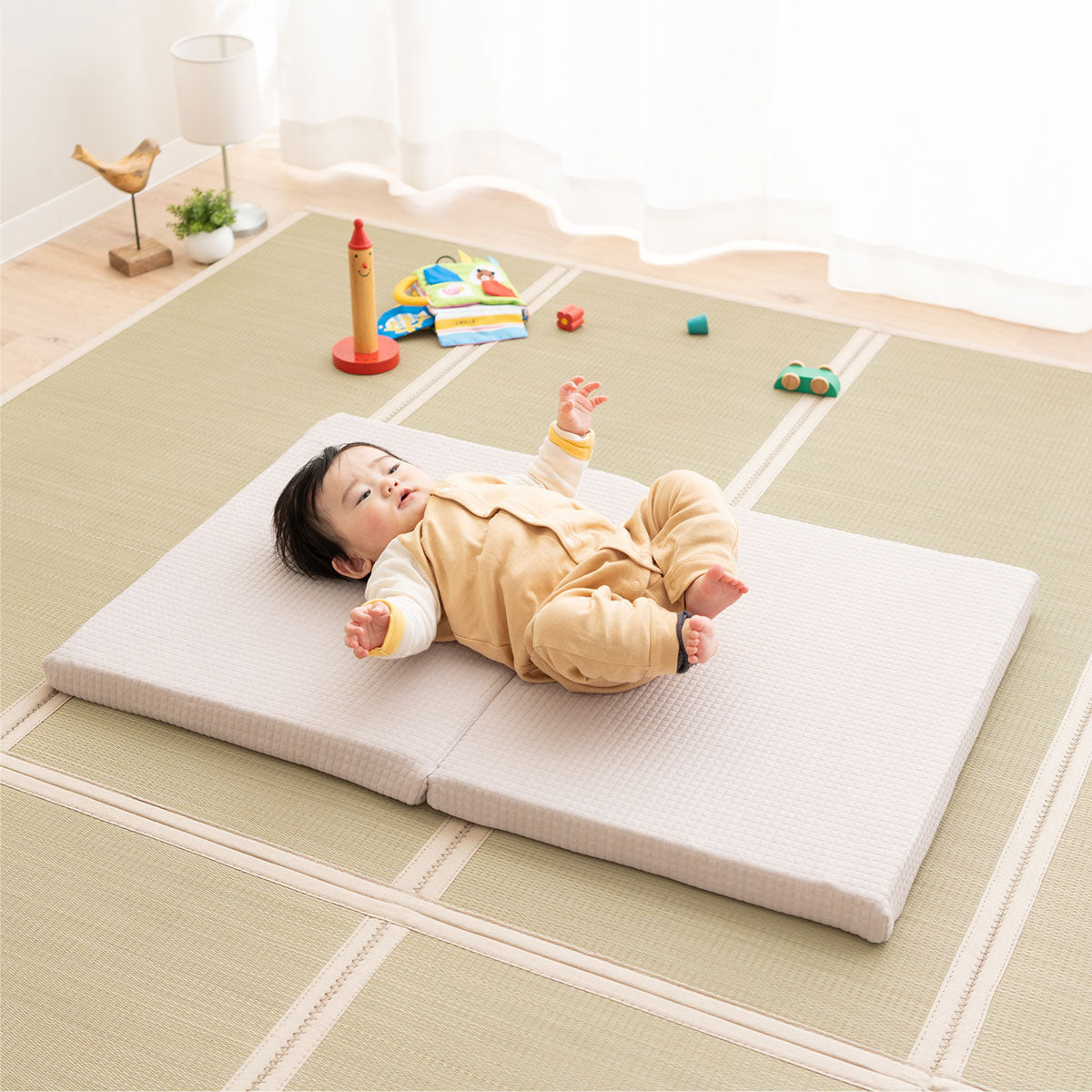 ベビーマットレス 2つ折りタイプ 折りたたみ 高反発 丸洗いOK 通気性抜群 低刺激 嘔吐 粗相 おねしょ