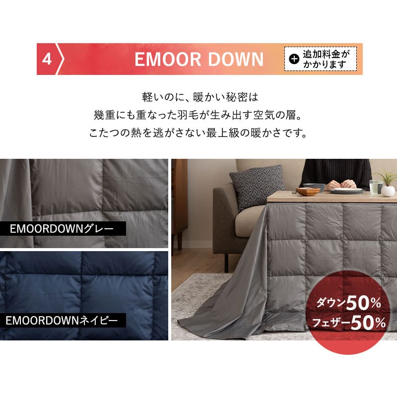 こたつテーブル+こたつ掛け布団 セット 長方形 幅80cm ハイタイプ 省スペースデザイン