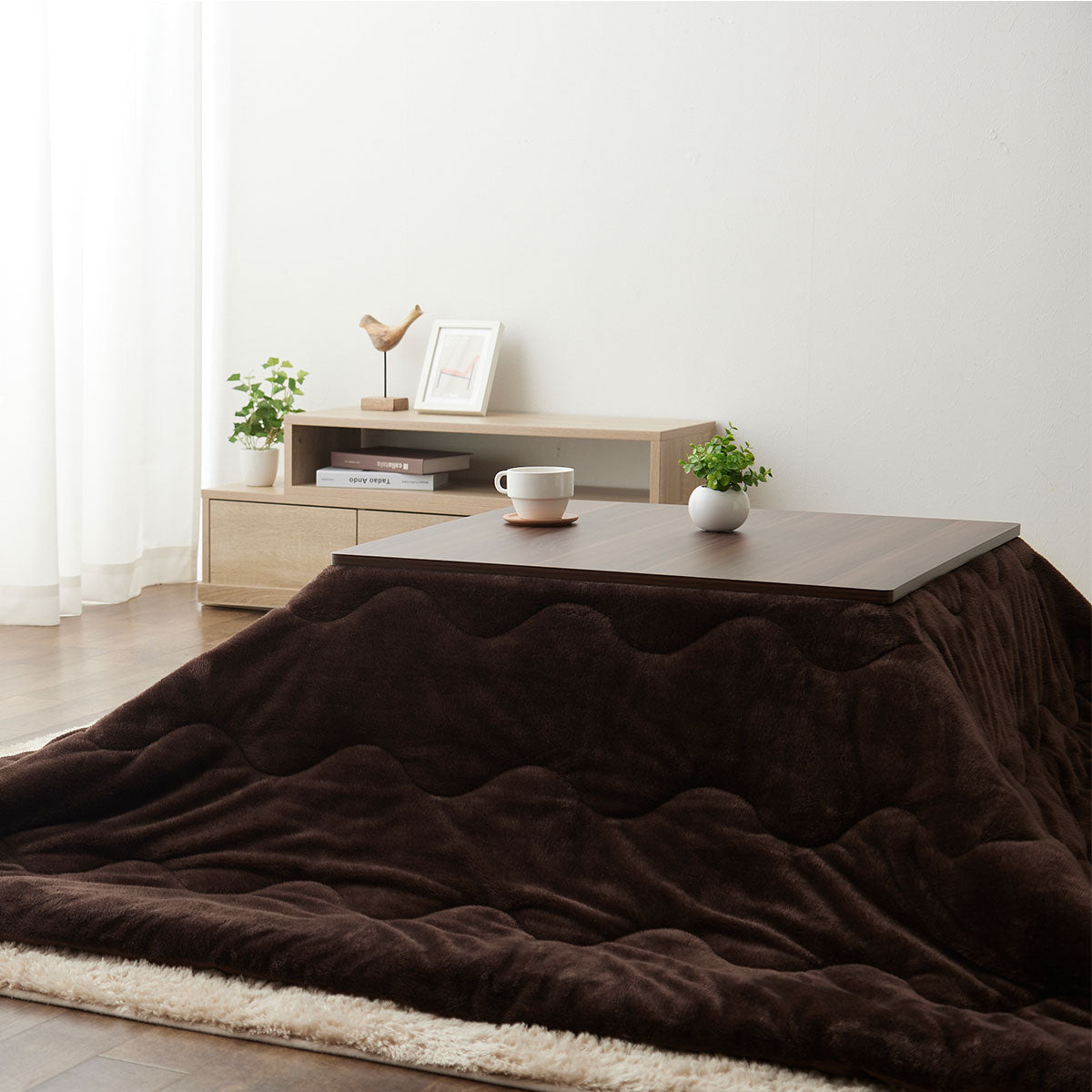 こたつテーブル+こたつ掛け布団 セット 正方形 68cm