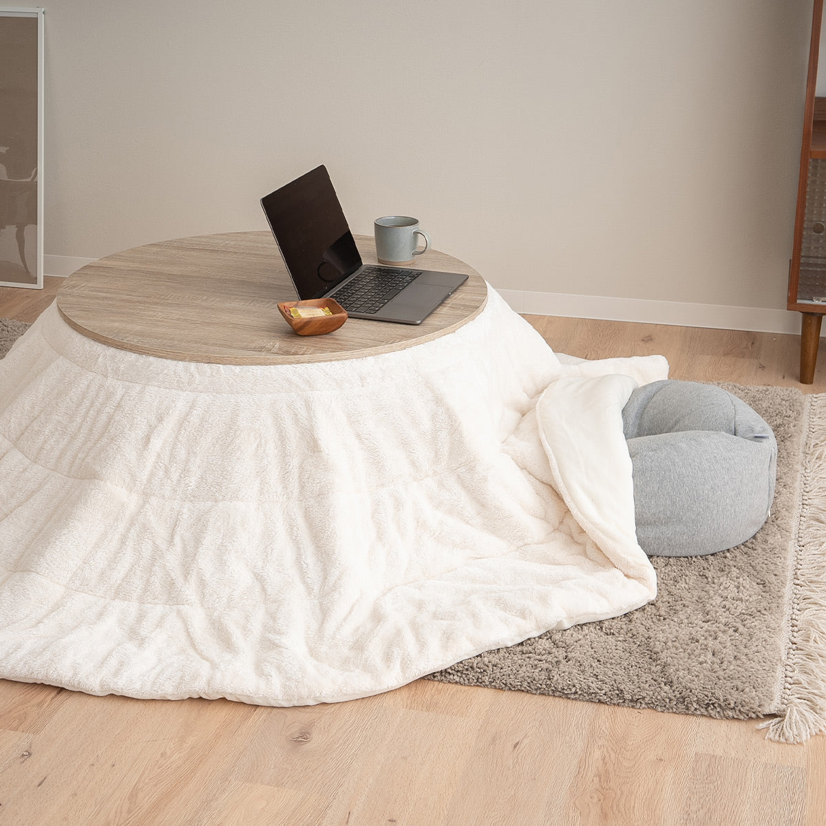 こたつテーブル+こたつ掛け布団 セット 円形 直径78cm