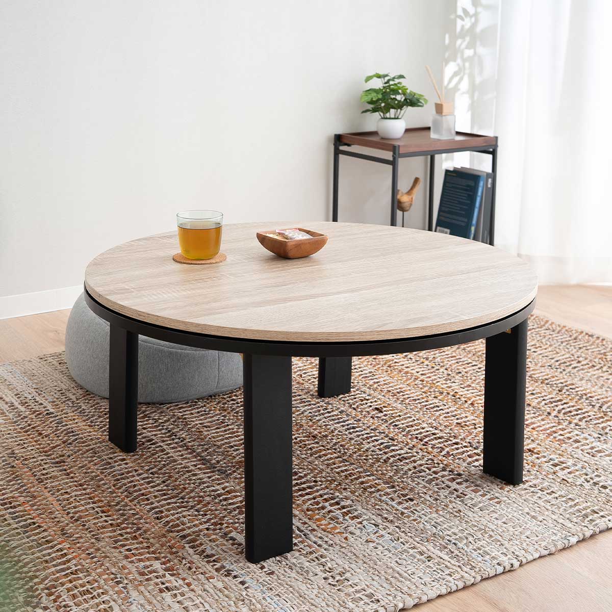 こたつテーブル+こたつ掛け布団 セット 円形 直径78cm