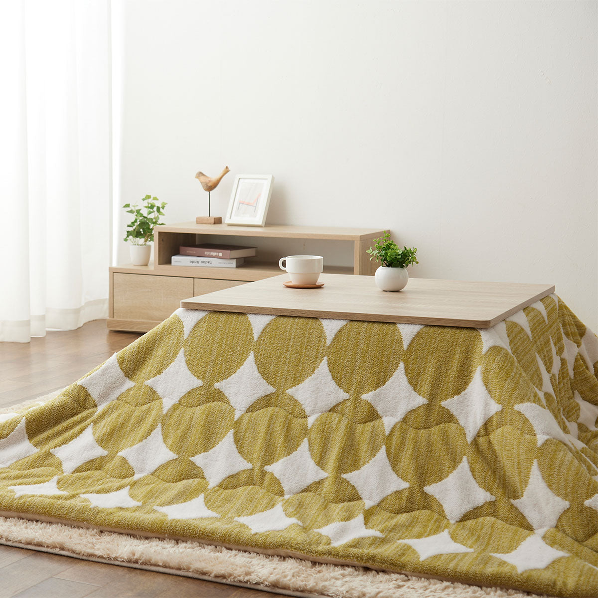 こたつテーブル+こたつ掛け布団 セット 長方形 90cm