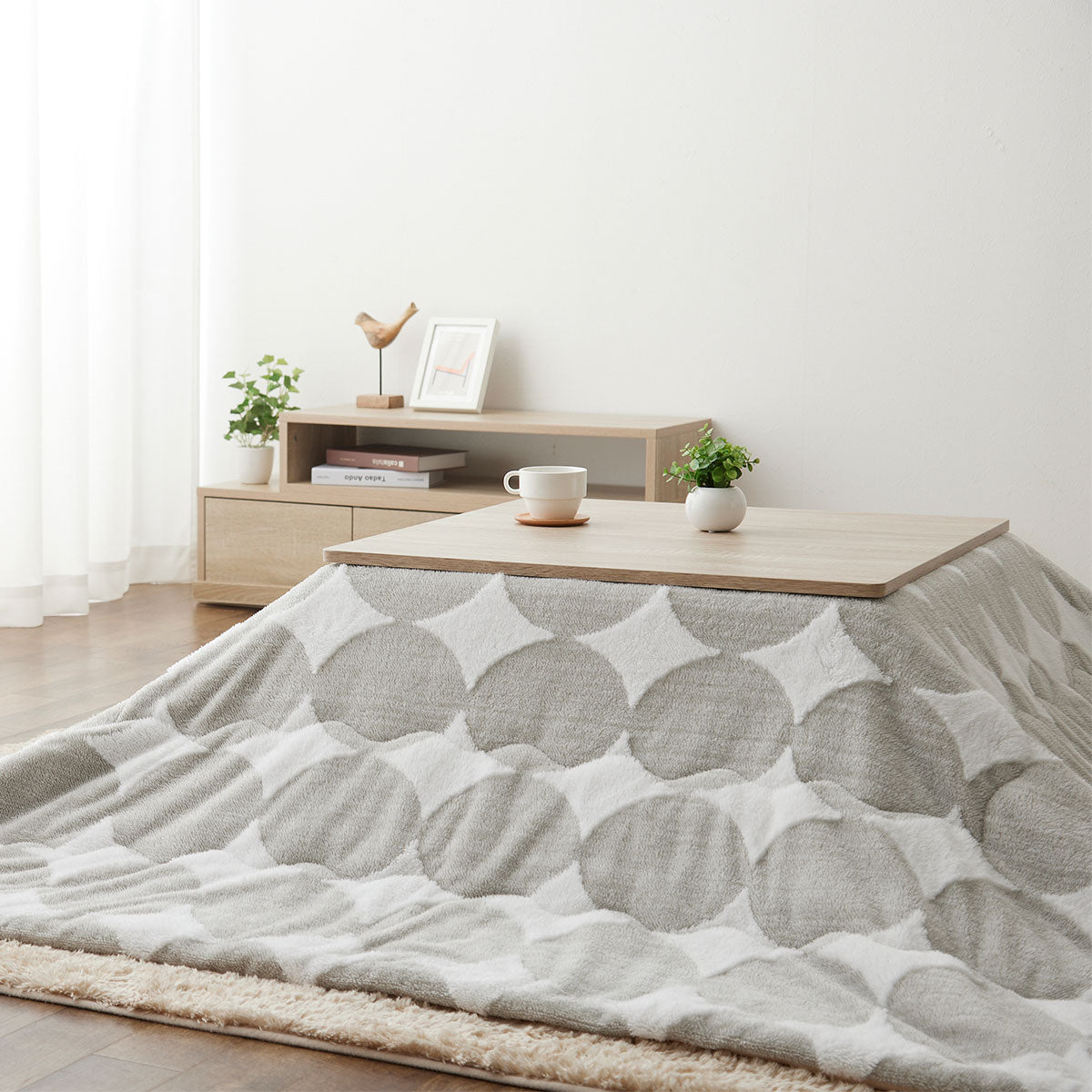 こたつテーブル+こたつ掛け布団 セット 長方形 90cm