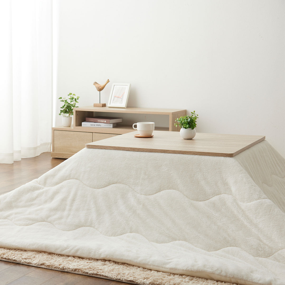 こたつテーブル+こたつ掛け布団 セット 長方形 90cm